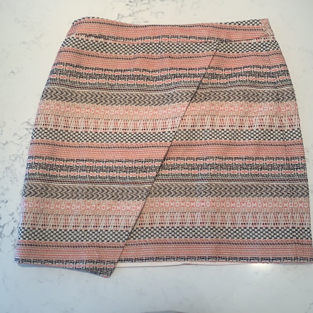 CLOSETCLEANOUT LOFT Pink Faux Wrap Woven Skirt
